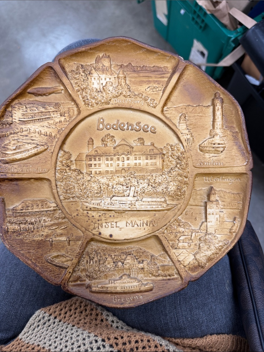 Bodensee Embossed Decorative Plate in Gold